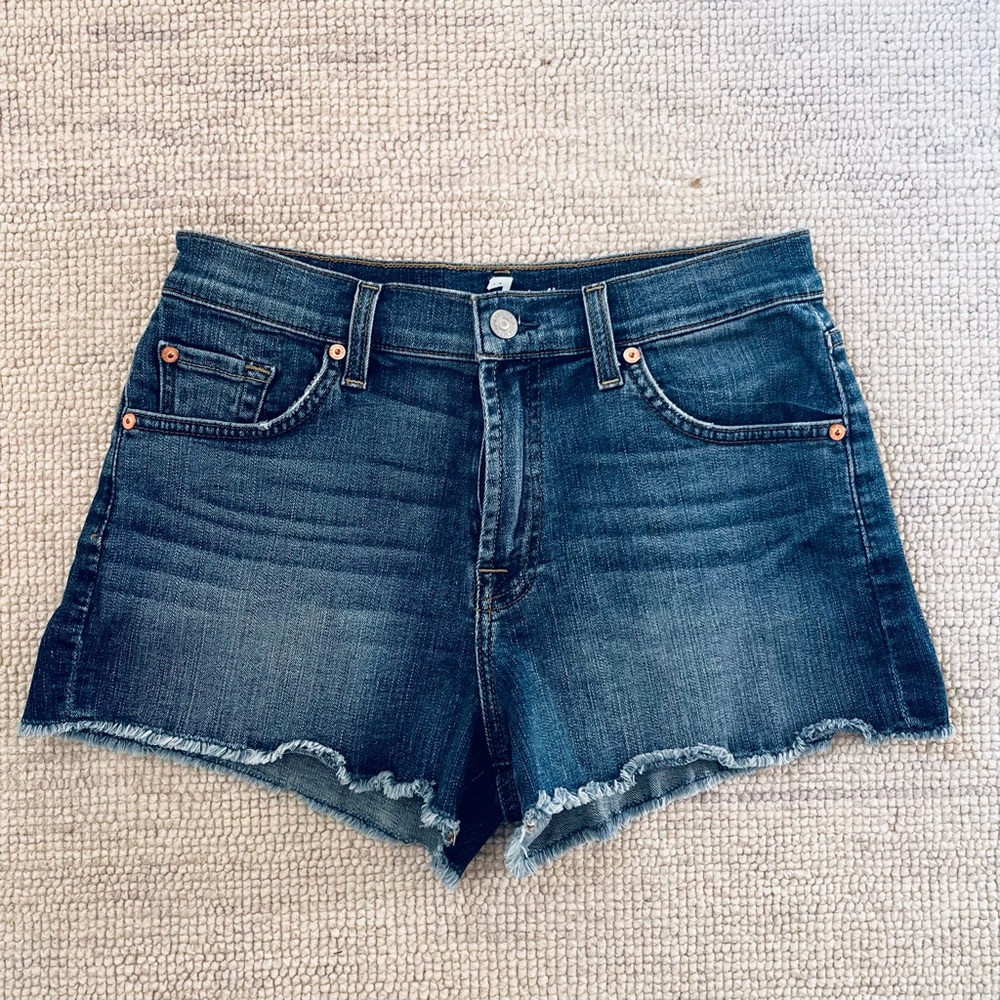 7 For All Mankind Dark Blue Jean Shorts
